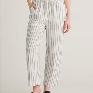 Quince Black and White Cropped Ankle Pants